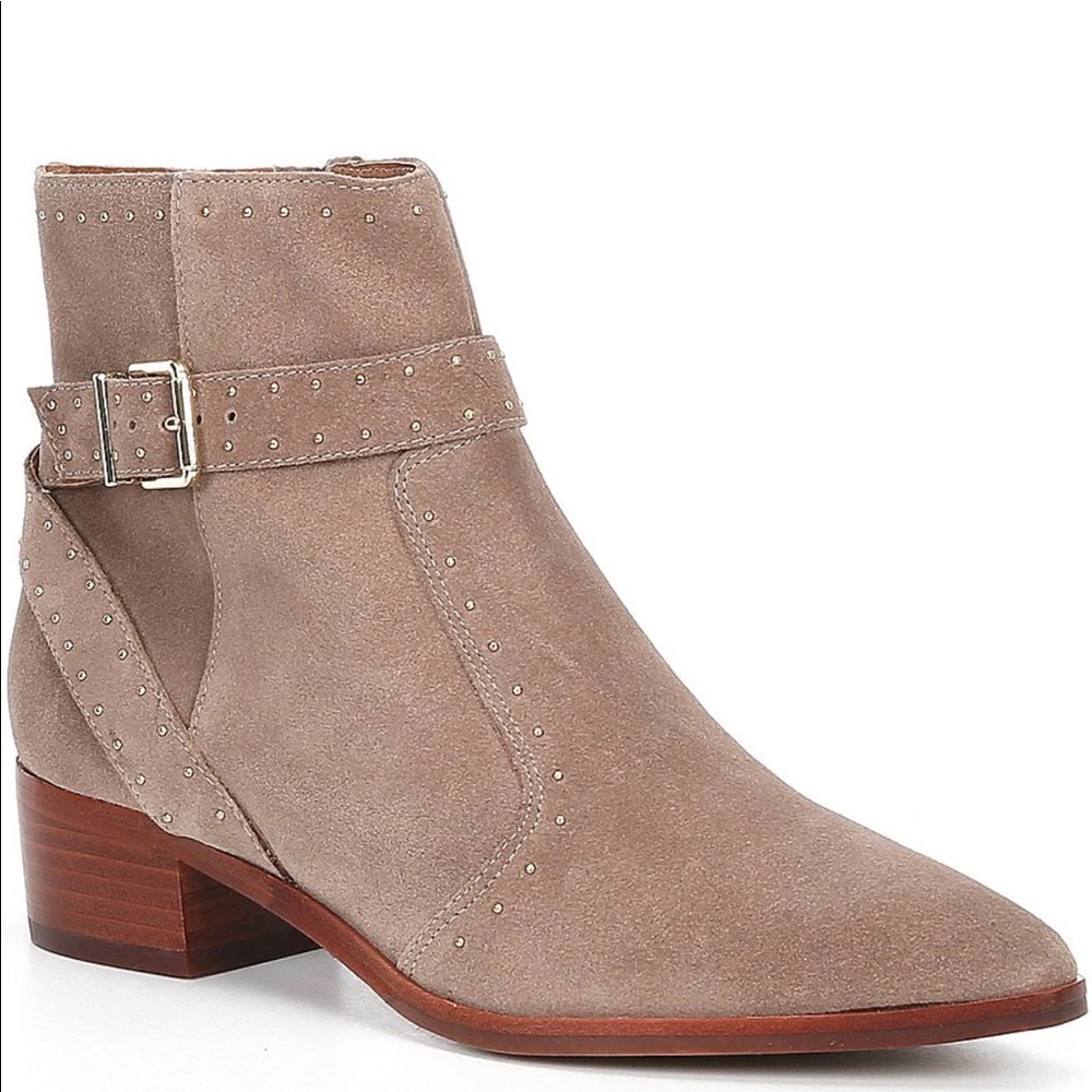 Antonio Melani Linadee Suede Studded Detail Block Heel Booties - Picture 4 of 16